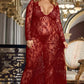 Long Lace V Neck Gown