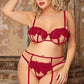 Delicate Floral Embroidered Bra Set