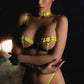 Neon Open Cup Bra Set