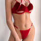 Velvet Harness Bra and Panty Set