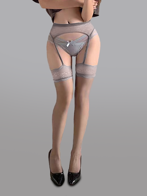 Lace Waist Garter Tights