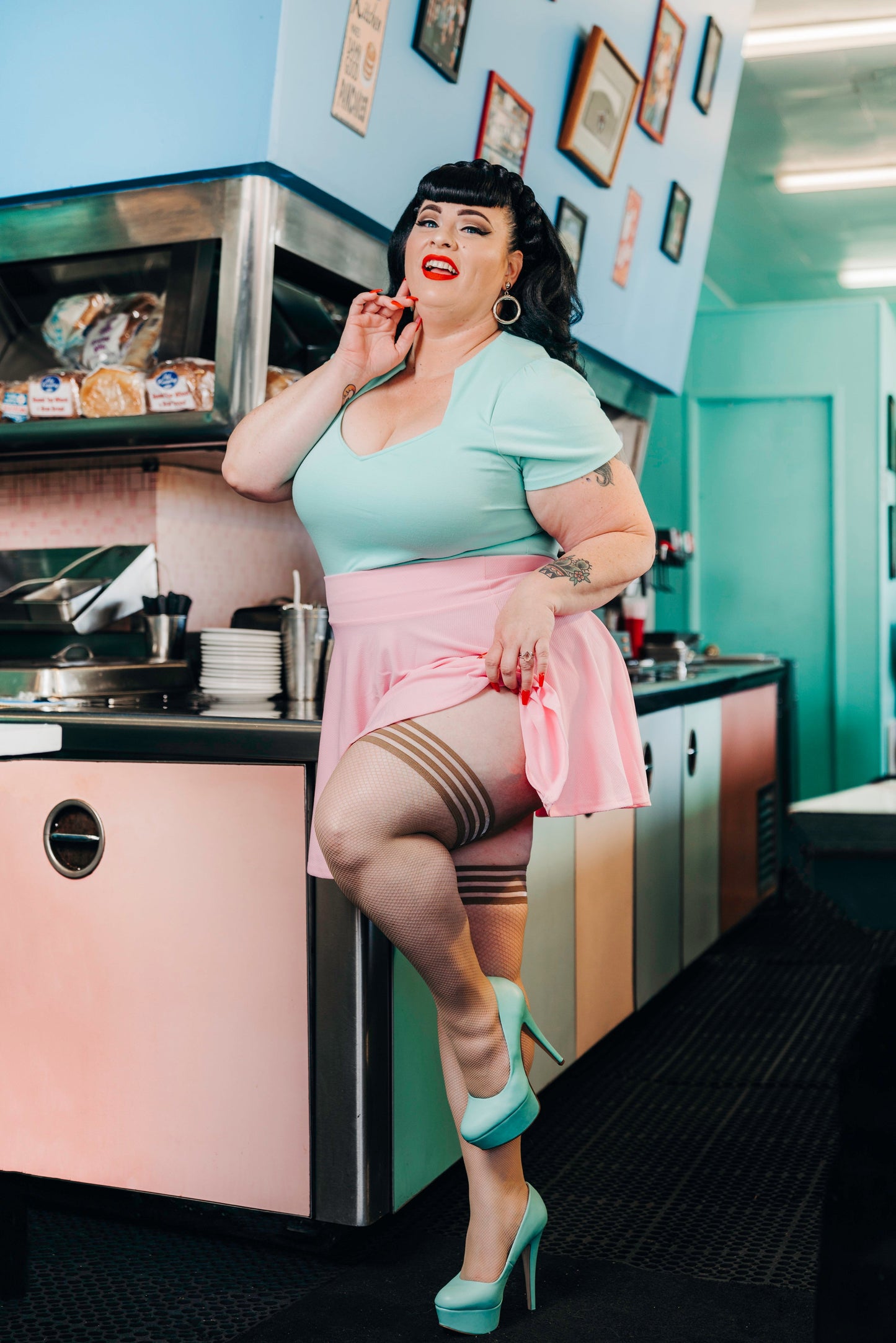 Samantha: Barely There Fishnet Thigh Highs