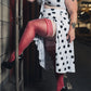 Holly: Shimmer Cranberry Thigh Highs