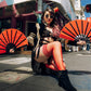 Sandra: Red Fishnet. No Regrets in These Red Nets