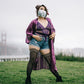 Lindsay: Foot Loose & Fancy Free, Footless Black Stripe Fishnet Thigh Highs
