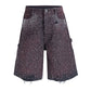 OXBLOOD RHINESTONE SHORTS