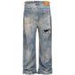 LIGHT WASH DESTROYED DENIM