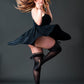 Keila: Fringe Opaque Black Thigh-High