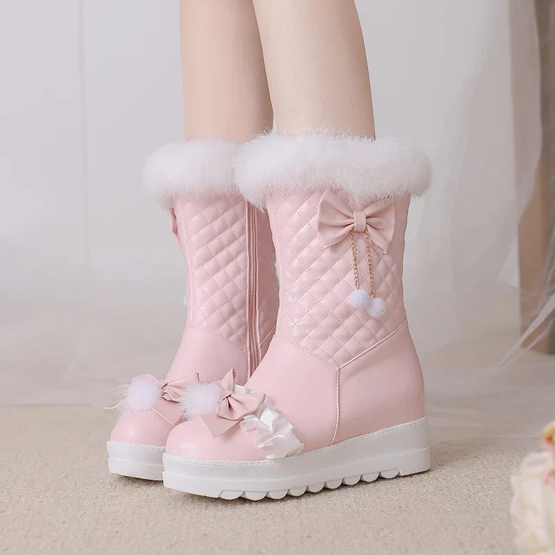 Cute Furry Winter Snow Boots