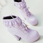 Round Toe Lace Up Ankle Boots