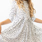 Scattered Dot 3/4 Sleeve Pocket Twirl Dress