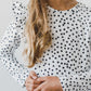 Scattered Dot L/S Ruffle Tee