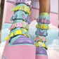 Pastel Wedge Platform Boots