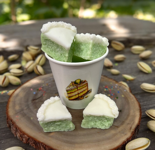PISTACHIO CAKE SLICE with vanilla FROSTING Wax Melts | Fake Food | 4 Melts | 5.5 oz
