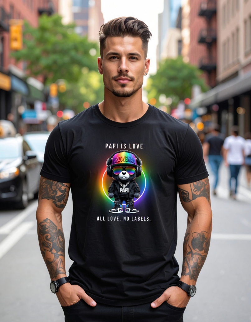 “PAPI IS LOVE” – Black Collection Pride Edition Tee
