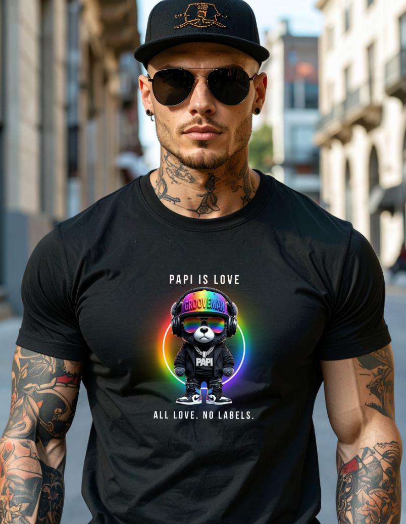 “PAPI IS LOVE” – Black Collection Pride Edition Tee