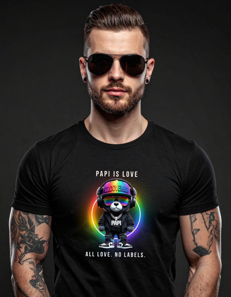 “PAPI IS LOVE” – Black Collection Pride Edition Tee