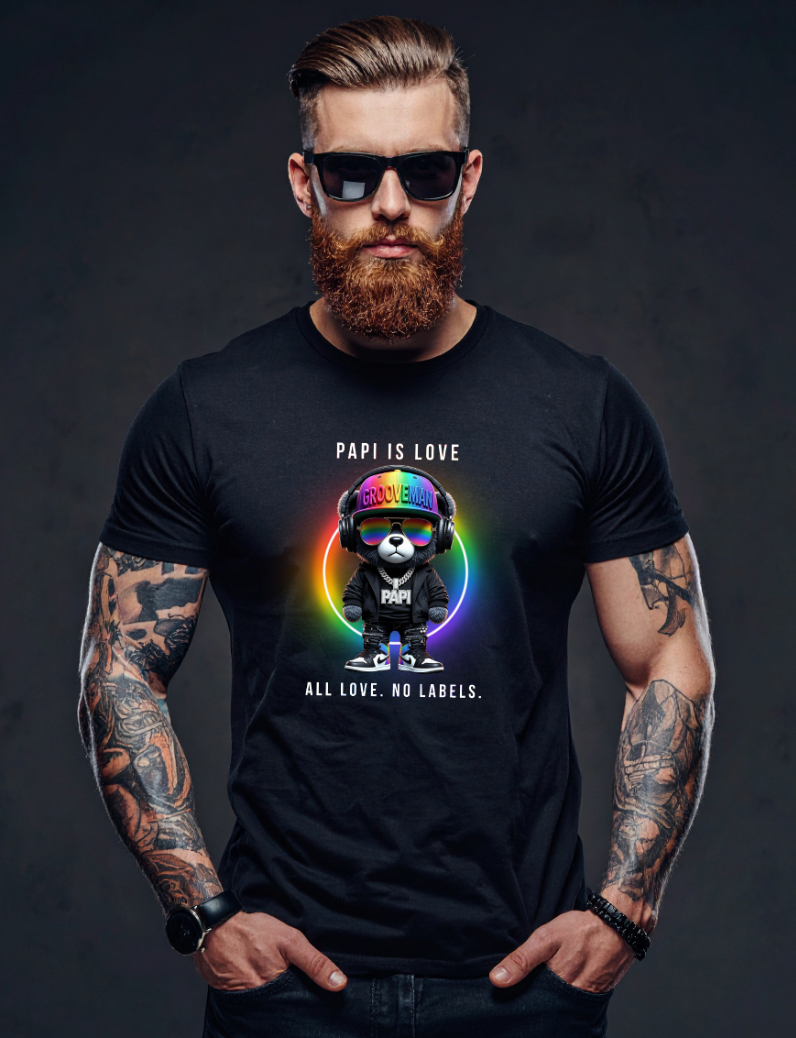 “PAPI IS LOVE” – Black Collection Pride Edition Tee