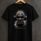 Turn The World Off – Men's Skull Balaclava Headphones Graphic T-Shirt