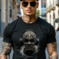 Turn The World Off – Men's Skull Balaclava Headphones Graphic T-Shirt