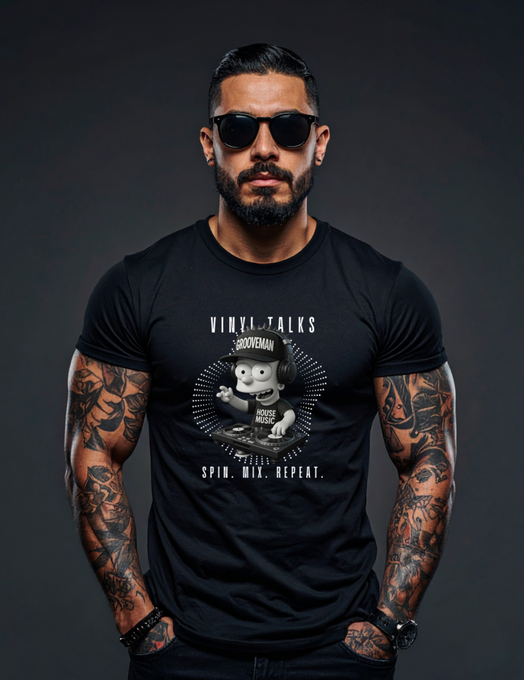 Vinyl Talks DJ Graphic T-Shirt – Black Collection
