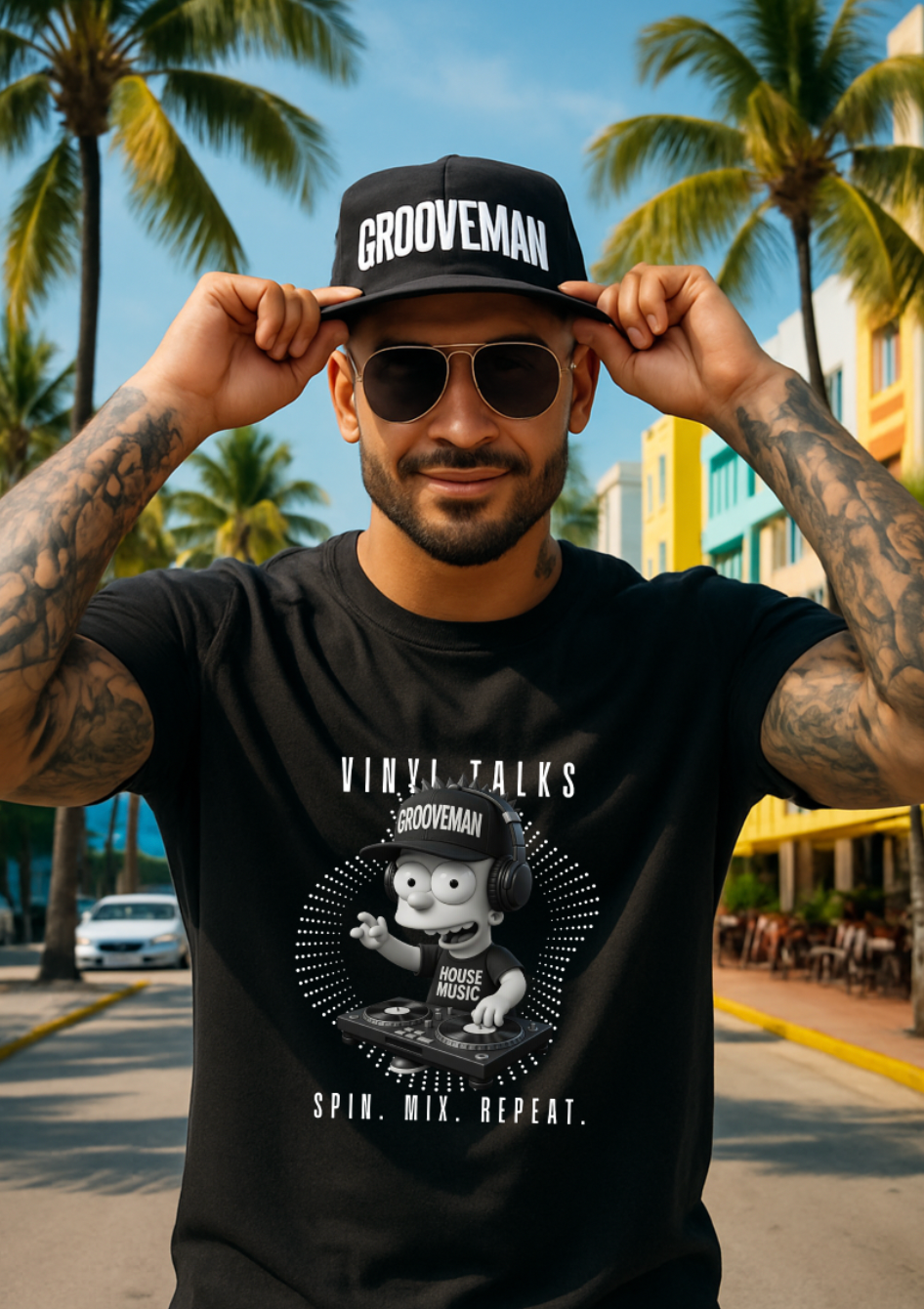 Vinyl Talks DJ Graphic T-Shirt – Black Collection