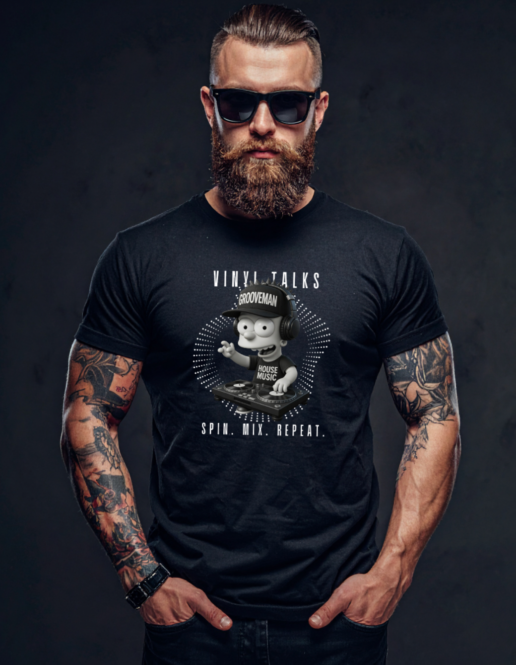 Vinyl Talks DJ Graphic T-Shirt – Black Collection