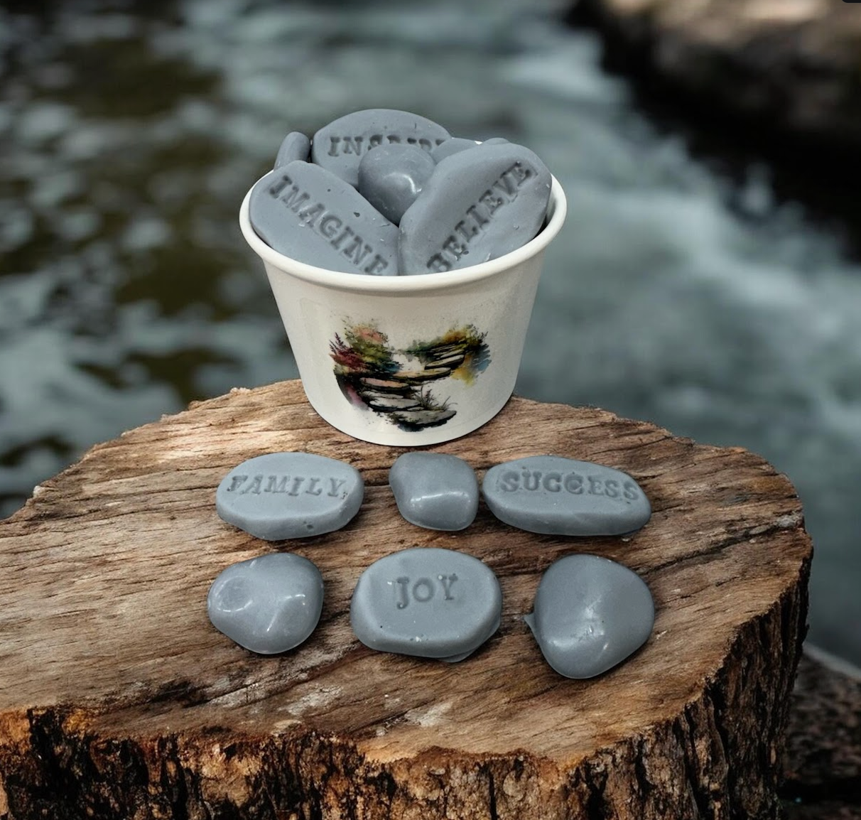 Inspirational Stones Wax Melts | White Tea & Ginger Scented |  5 Oz