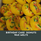 BIRTHDAY CAKE scented DONUT wax melts  with Sprinkles | 9 donuts | 5.25 oz