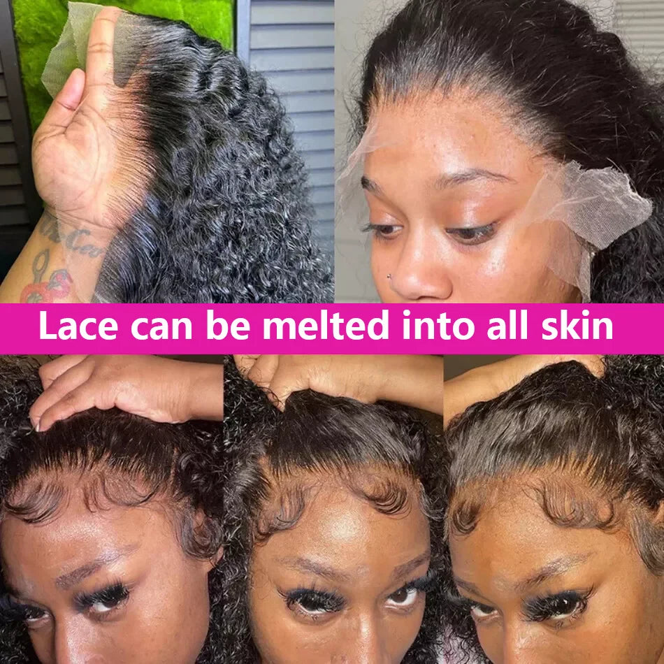 13x4 Lace Closure Wig 100% Human Hair Wig Deep Curly Wig Jerry Curly Short Bob Wig With Baby Hair Deep Wave Double Draw Wig