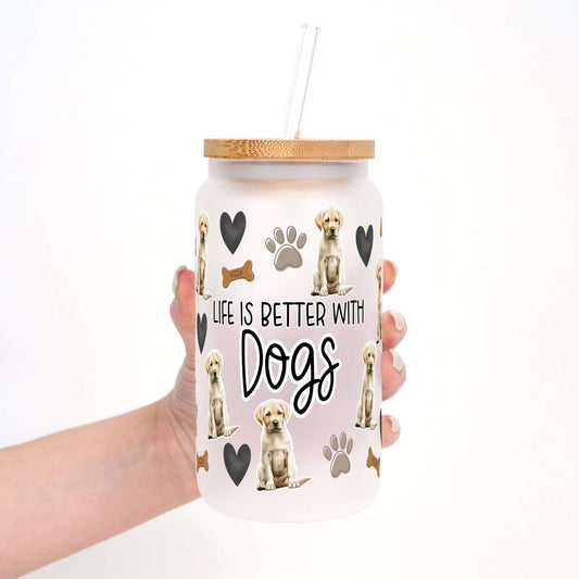 Select Your Dog Breed Cup, Life Is Better With Dogs Cup With Lid and Straw