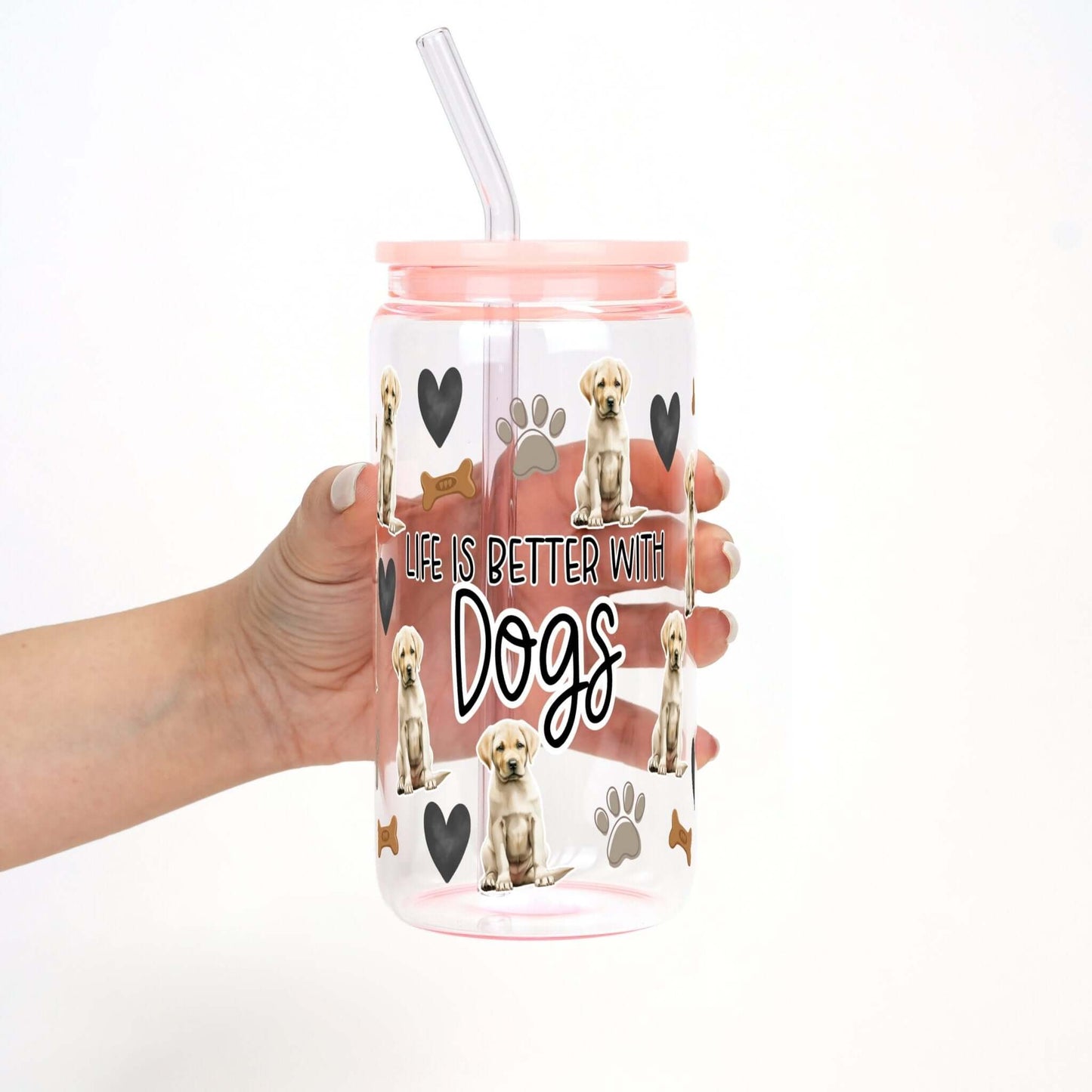 Select Your Dog Breed Cup, Life Is Better With Dogs Cup With Lid and Straw