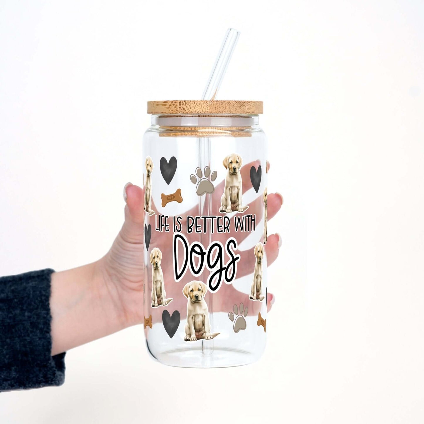 Select Your Dog Breed Cup, Life Is Better With Dogs Cup With Lid and Straw