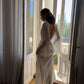 Serene Silky Long Robe With Open Back