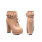 Round Toe Lace Up Ankle Boots