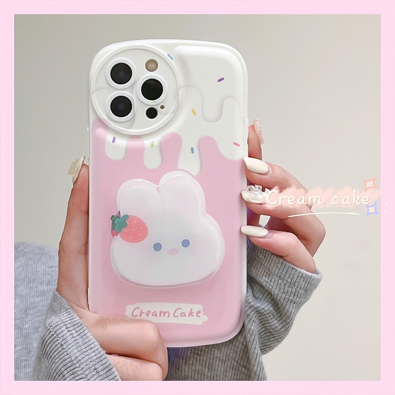 Strawberry Ice Cream Bunny iPhone Case