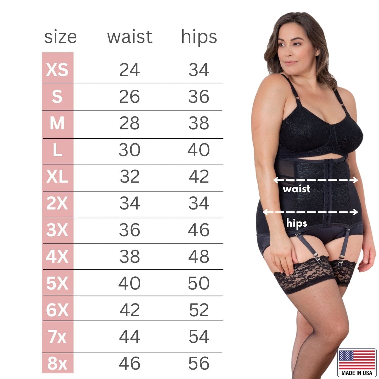 Waist Trainer / Girdle with Garters Firm Shaping