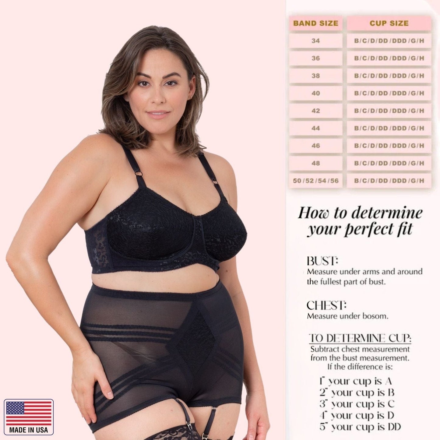 Expandable Cup Wireless Shaper Bra - Black