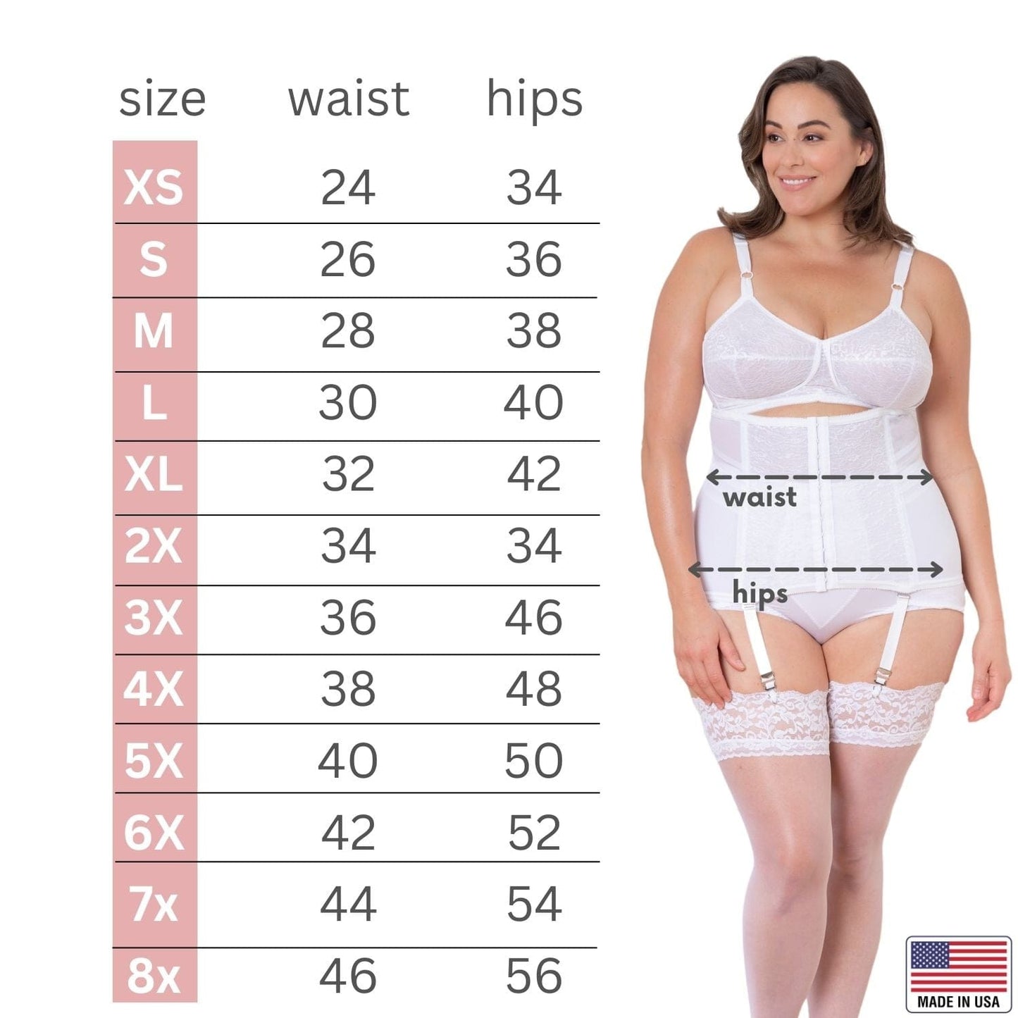 Waist Trainer / Girdle with Garters Firm Shaping
