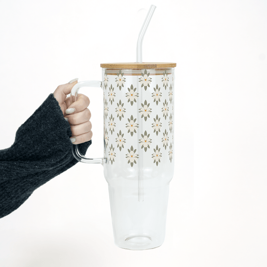 Soft Magnolias Tumbler With Lid and Straw