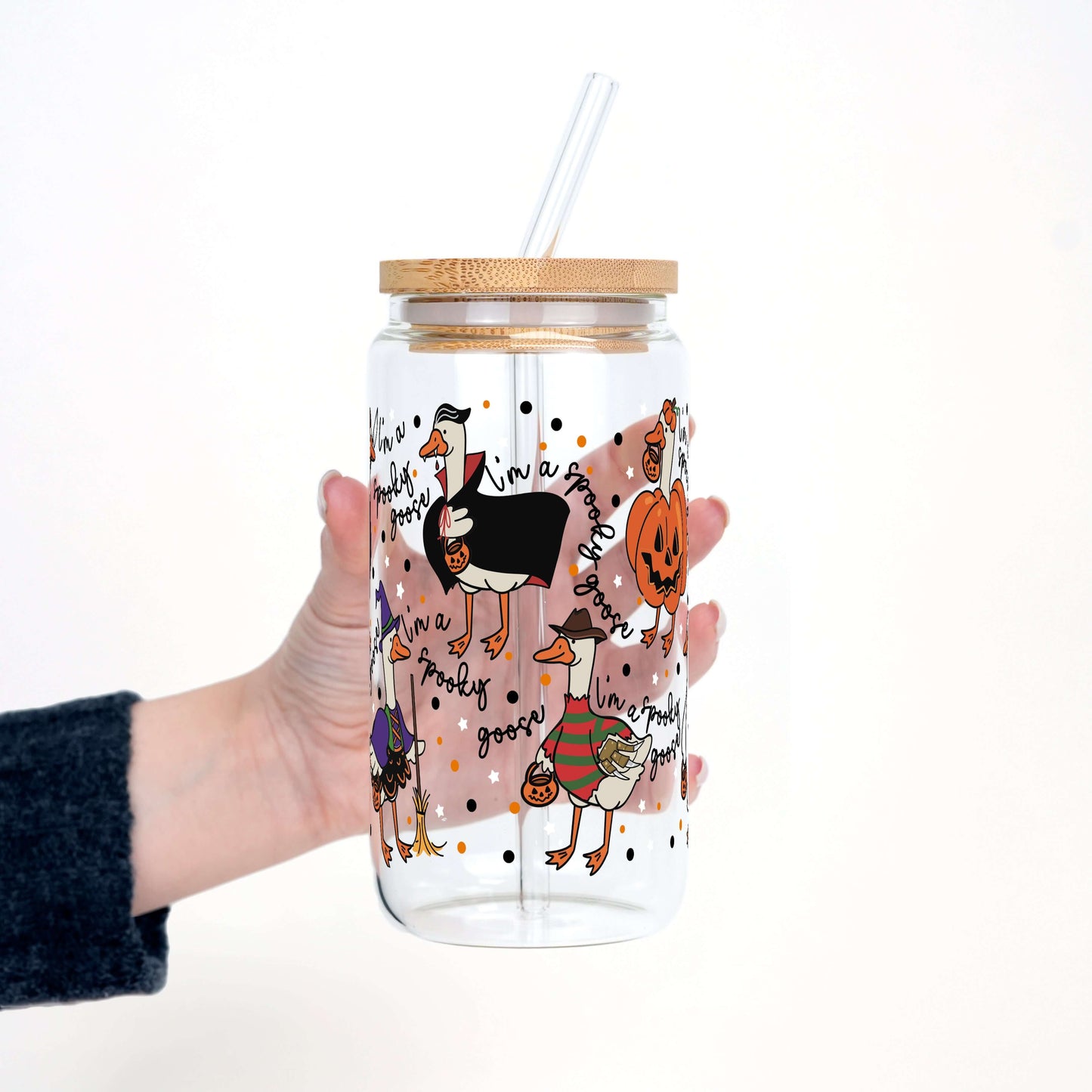 Spooky Goose Cup With Lid and Straw