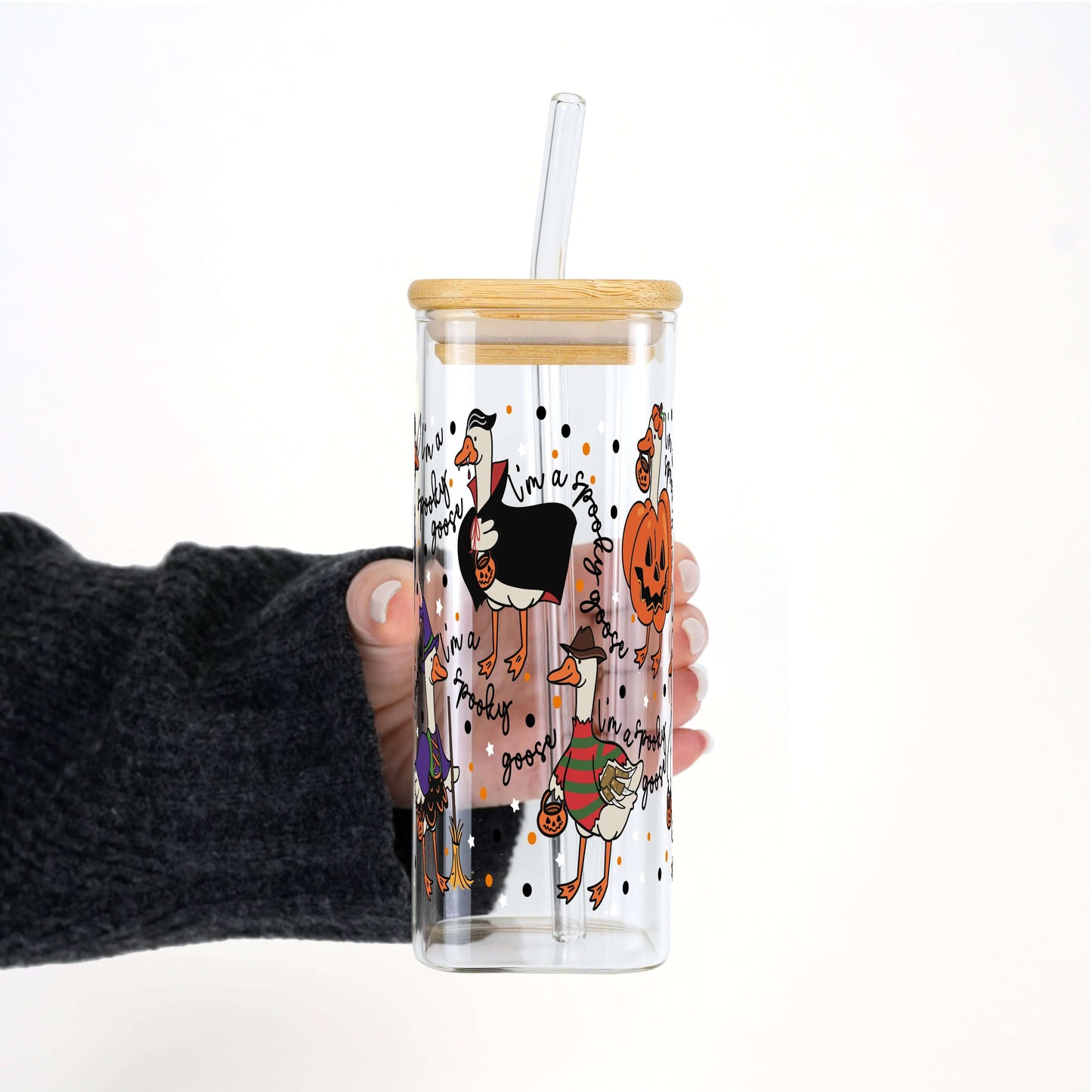 Spooky Goose Cup With Lid and Straw
