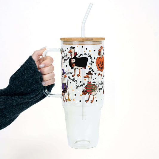 Spooky Goose Tumbler with Lid and Straw