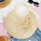 Straw Tassel O-Ring Tote, Second Front View
