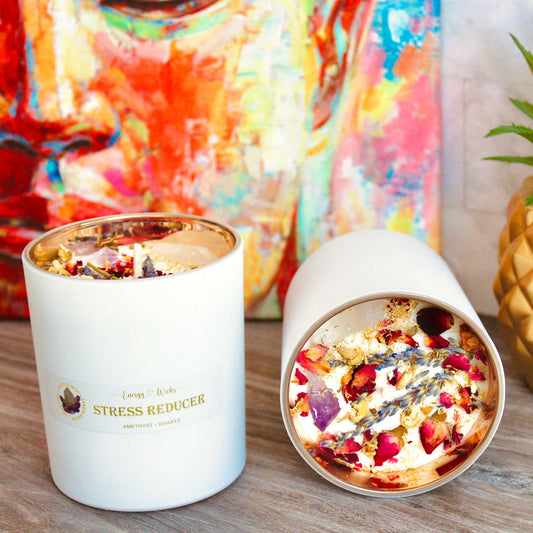 Stress Reducer Crystal Candle