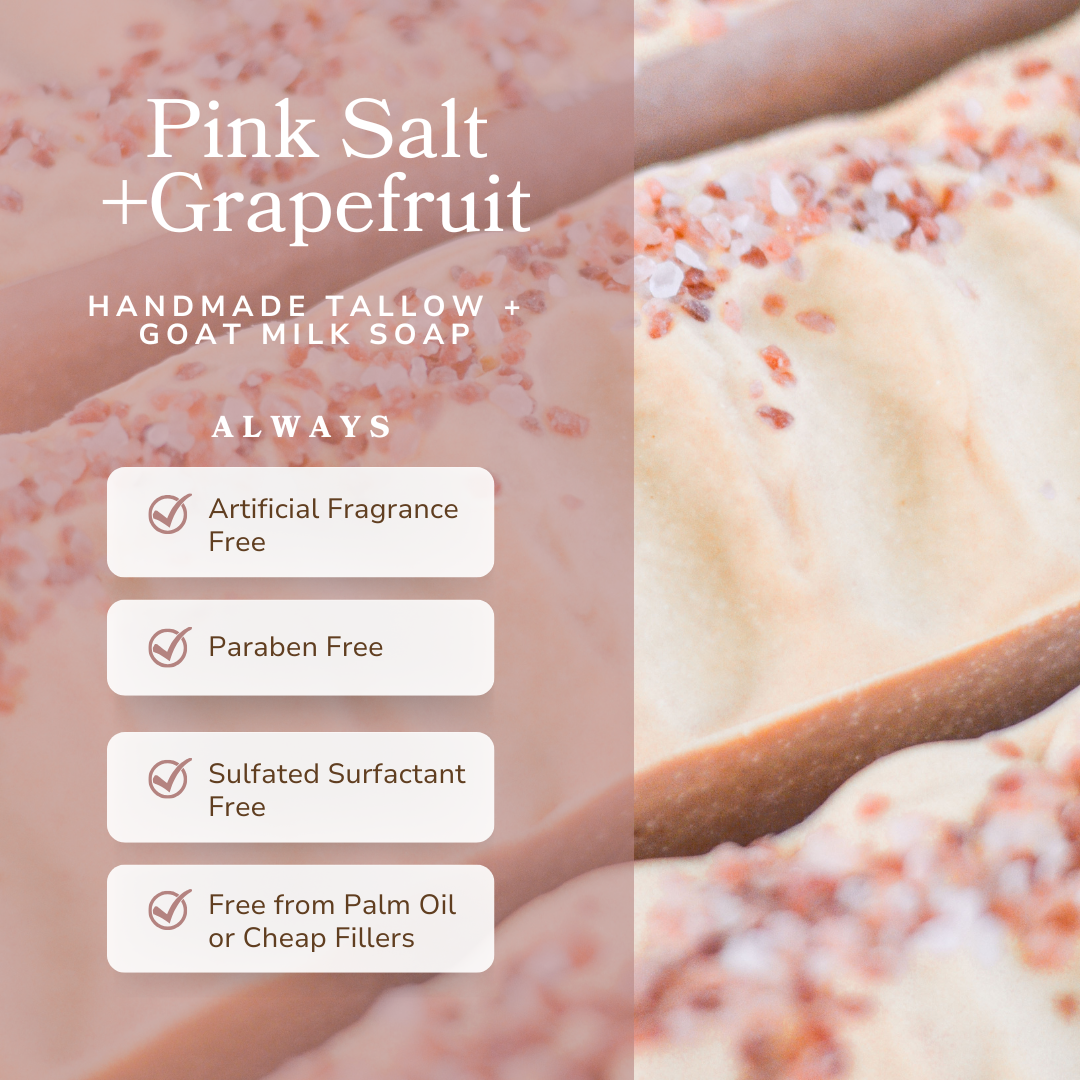 Pink Salt + Grapefruit Cleansing Bar Handmade Soap Bar