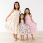 Summer Watercolor Floral Ruffle Maxi Dress