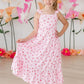 Sweet Strawberries Ruffle Maxi Dress