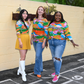 Landscape Print 3/4 Sleeve Tee in Rainbow Farm
