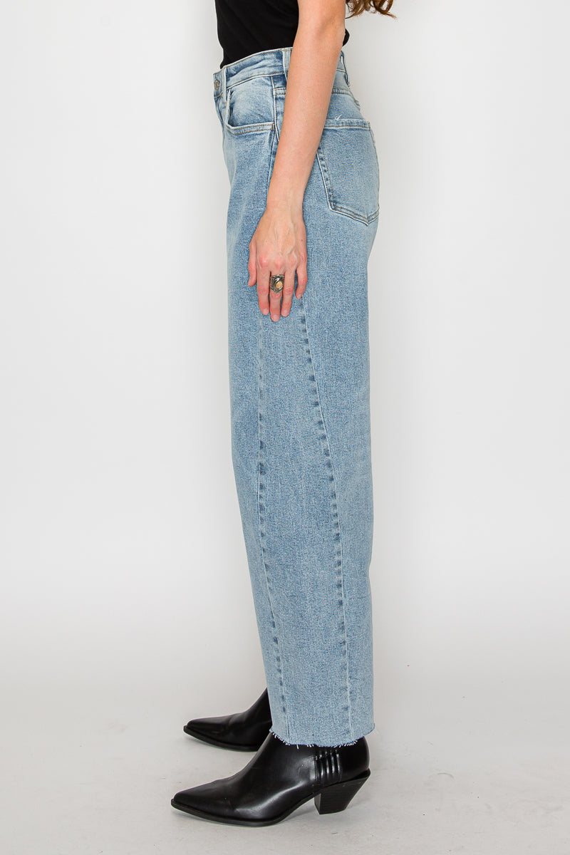 Harlow High Waisted Barrel Jeans Blue